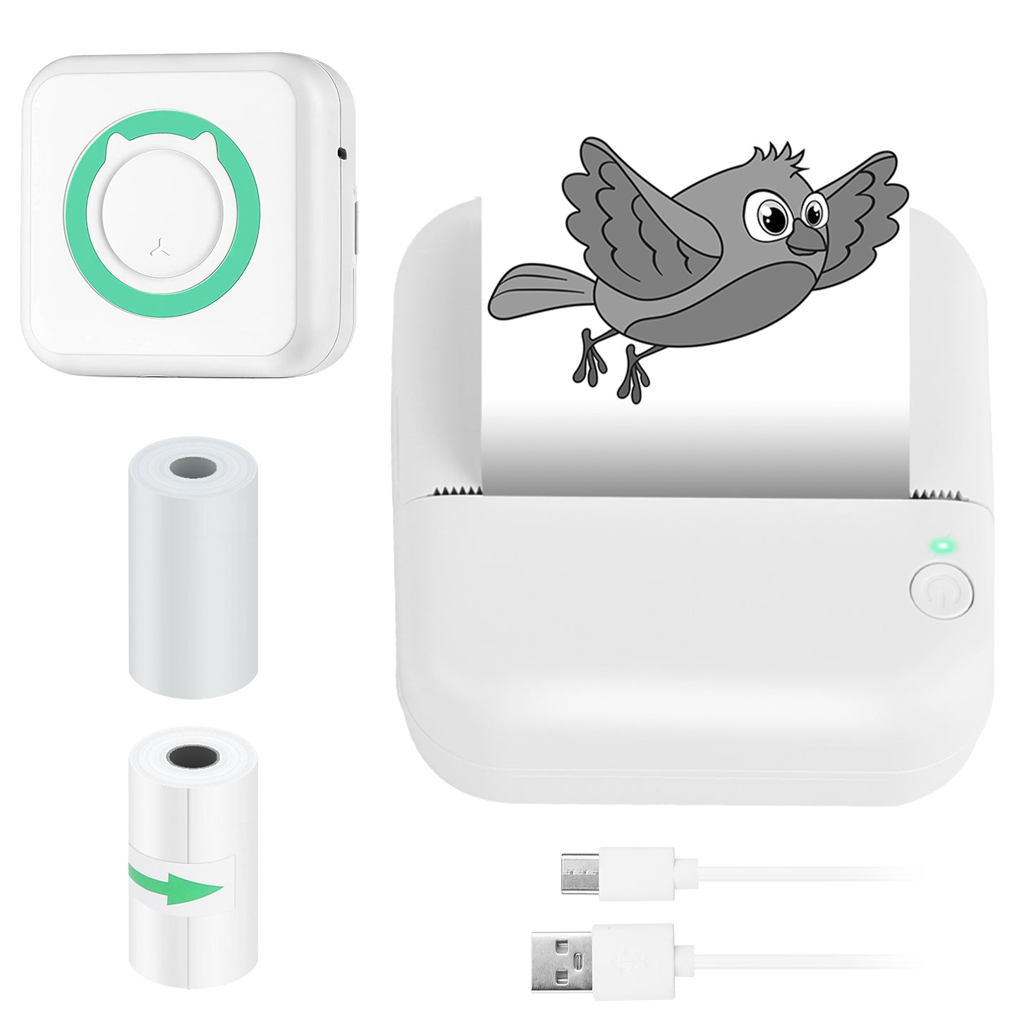 Mini Printer - Printer Paper 'Options' -- Pocket Wireless Thermal Printer Portable Mini Sticker Maker Machine Rechargeable Inkless Photo Printer for Printing Label Journal Study Notes Memo Photos