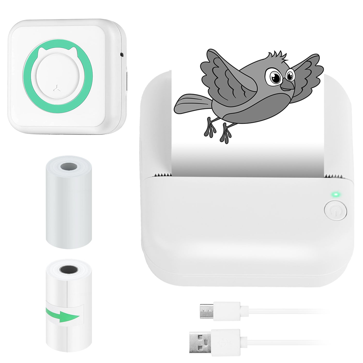 Mini Printer - Printer Paper 'Options' -- Pocket Wireless Thermal Printer Portable Mini Sticker Maker Machine Rechargeable Inkless Photo Printer for Printing Label Journal Study Notes Memo Photos