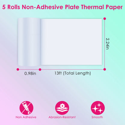 Mini Printer - Printer Paper 'Options' -- Pocket Wireless Thermal Printer Portable Mini Sticker Maker Machine Rechargeable Inkless Photo Printer for Printing Label Journal Study Notes Memo Photos