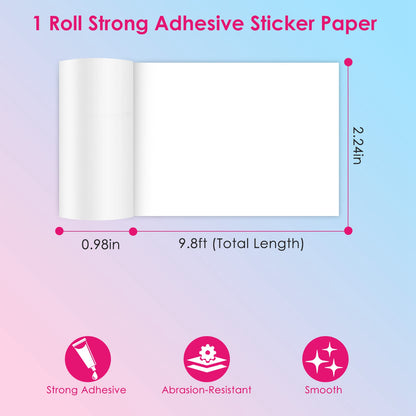 Mini Printer - Printer Paper 'Options' -- Pocket Wireless Thermal Printer Portable Mini Sticker Maker Machine Rechargeable Inkless Photo Printer for Printing Label Journal Study Notes Memo Photos