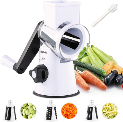 Rotary Vegetable Grater, Food Shredder Vegetable Grater for Kitchen, Dishwasher Safe Kitchen Grater and Vegetable Slicer for Cucumber, Zucchini, Carrot, Potato, Etc