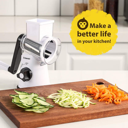 Rotary Vegetable Grater, Food Shredder Vegetable Grater for Kitchen, Dishwasher Safe Kitchen Grater and Vegetable Slicer for Cucumber, Zucchini, Carrot, Potato, Etc