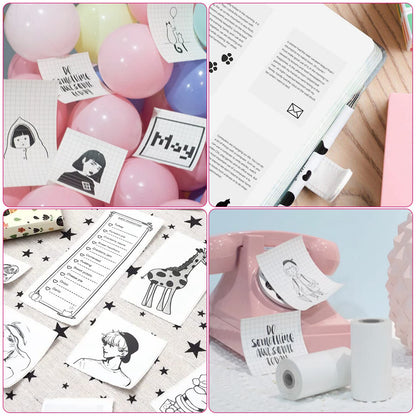 Mini Printer - Printer Paper 'Options' -- Pocket Wireless Thermal Printer Portable Mini Sticker Maker Machine Rechargeable Inkless Photo Printer for Printing Label Journal Study Notes Memo Photos