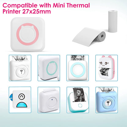 Mini Printer - Printer Paper 'Options' -- Pocket Wireless Thermal Printer Portable Mini Sticker Maker Machine Rechargeable Inkless Photo Printer for Printing Label Journal Study Notes Memo Photos